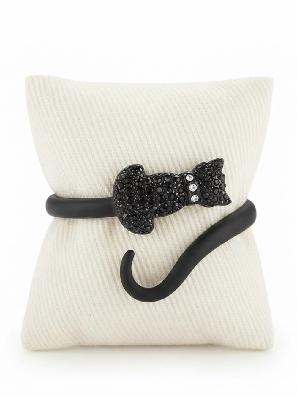 NWT ⚜️🐈⬛⚜️ True To Form Halloween Black Cat Bangle Bracelet with Rhinestones